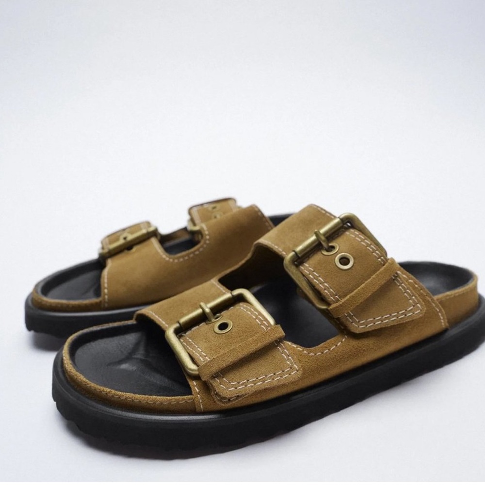 Zara leather buckle sandals - Picture 1 of 7